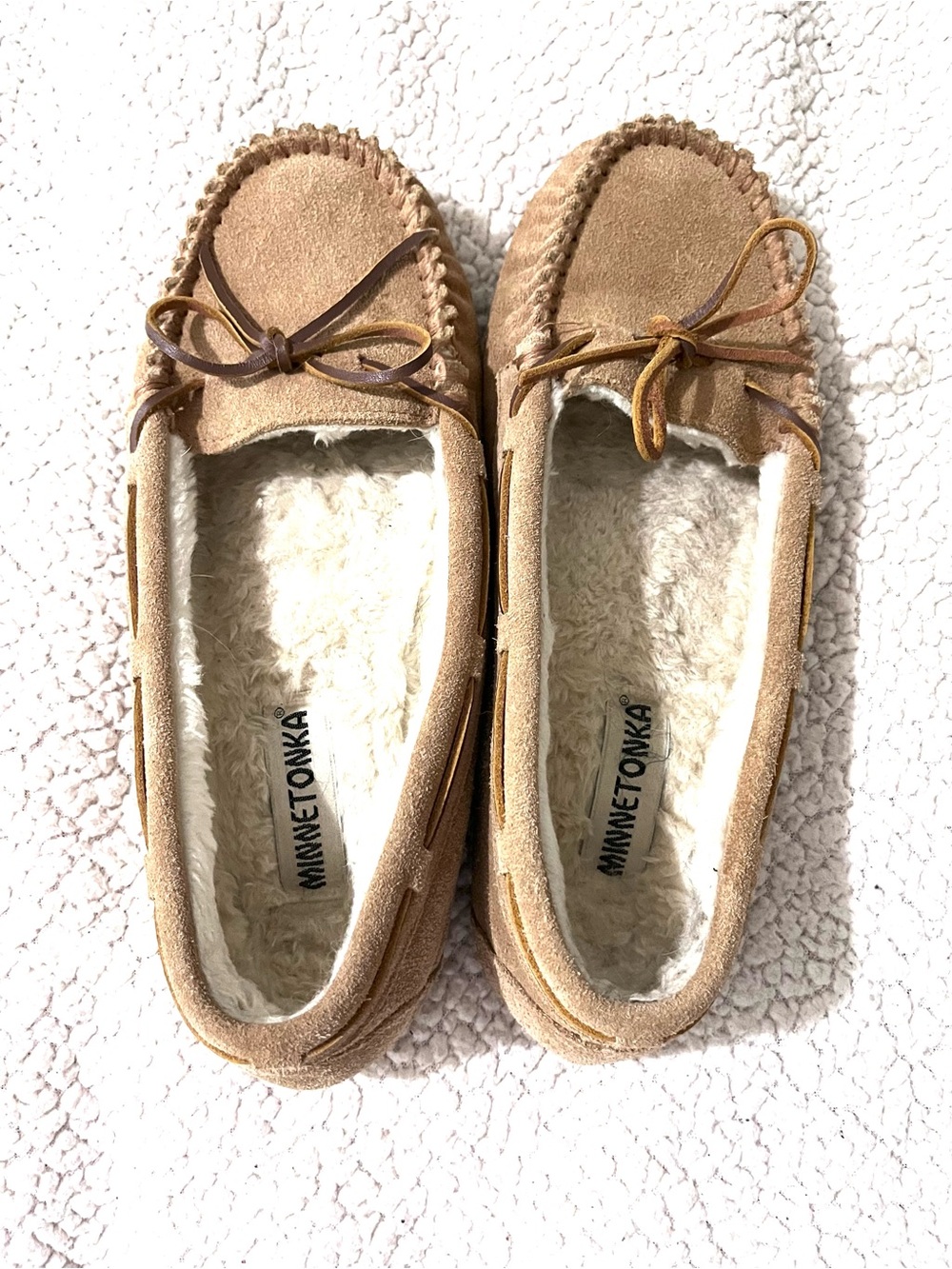 Minnetonka 40258 Leather, Lined Moccasins US 11, GUC